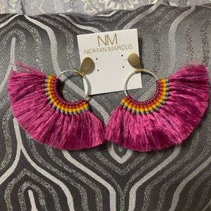 New, never worn pink fringe earrings